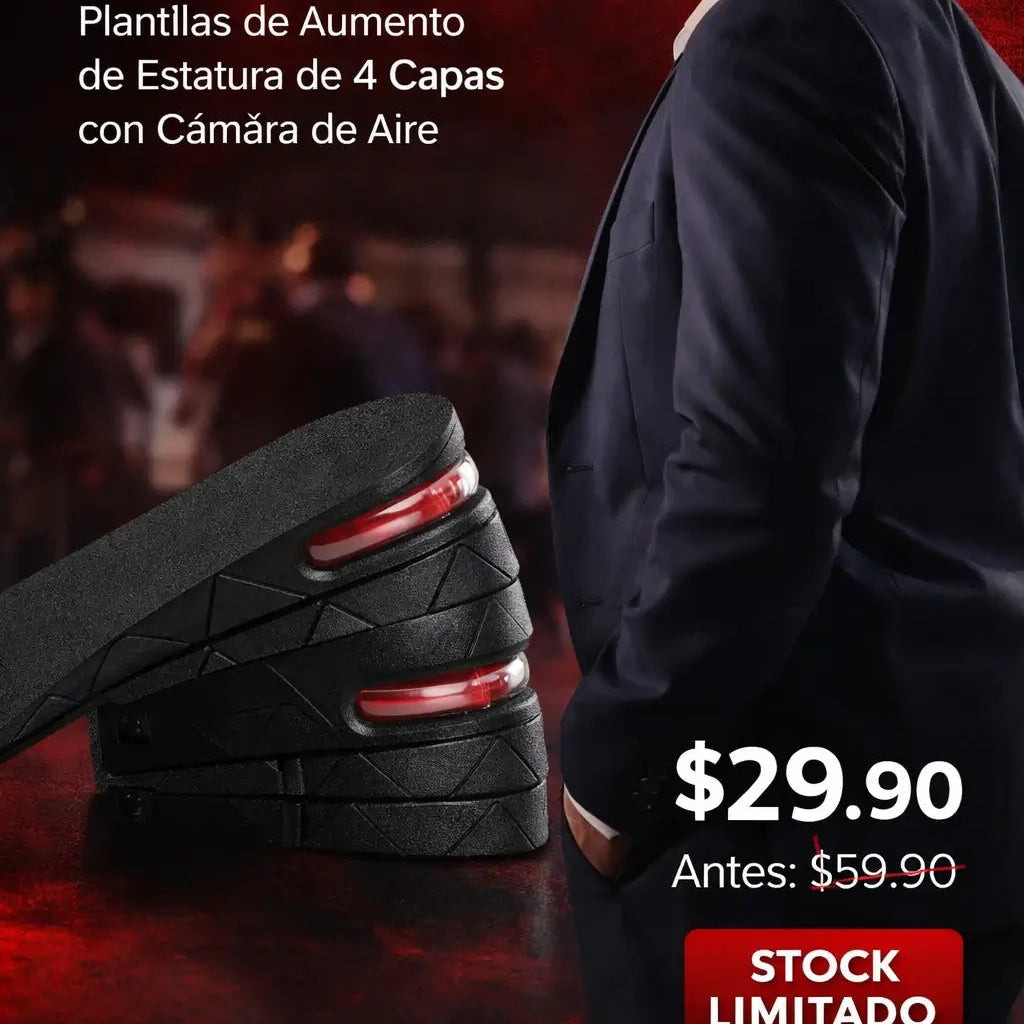 👟Plantillas Ortopédicas para Ganar Altura De 4 Niveles🔝🔥