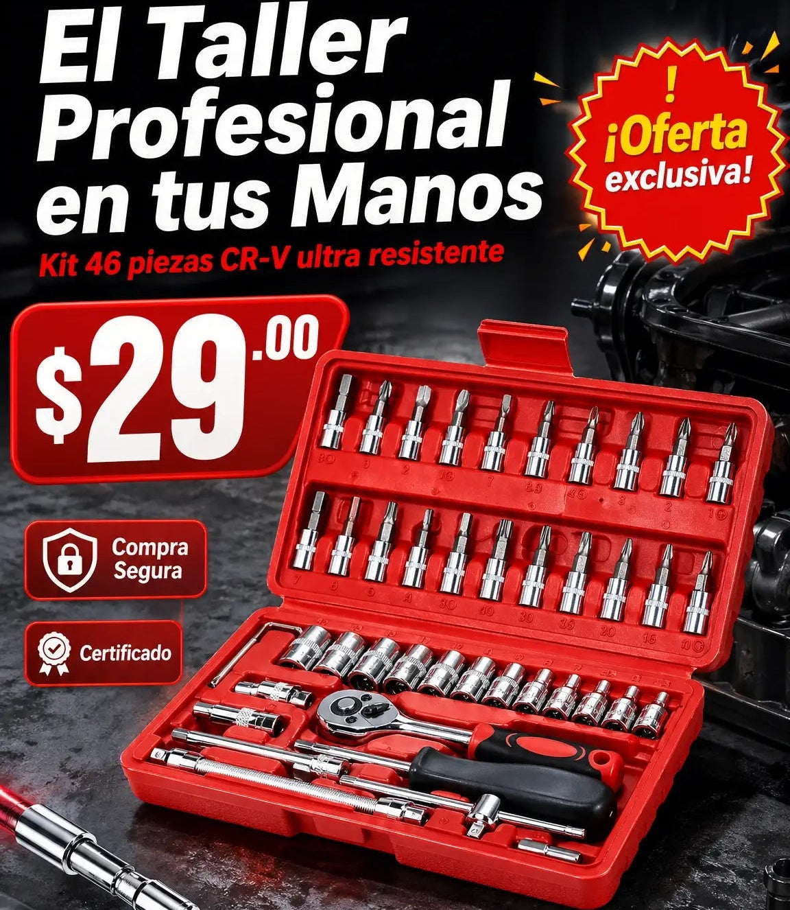 Juego de herramientas de 46 piezas