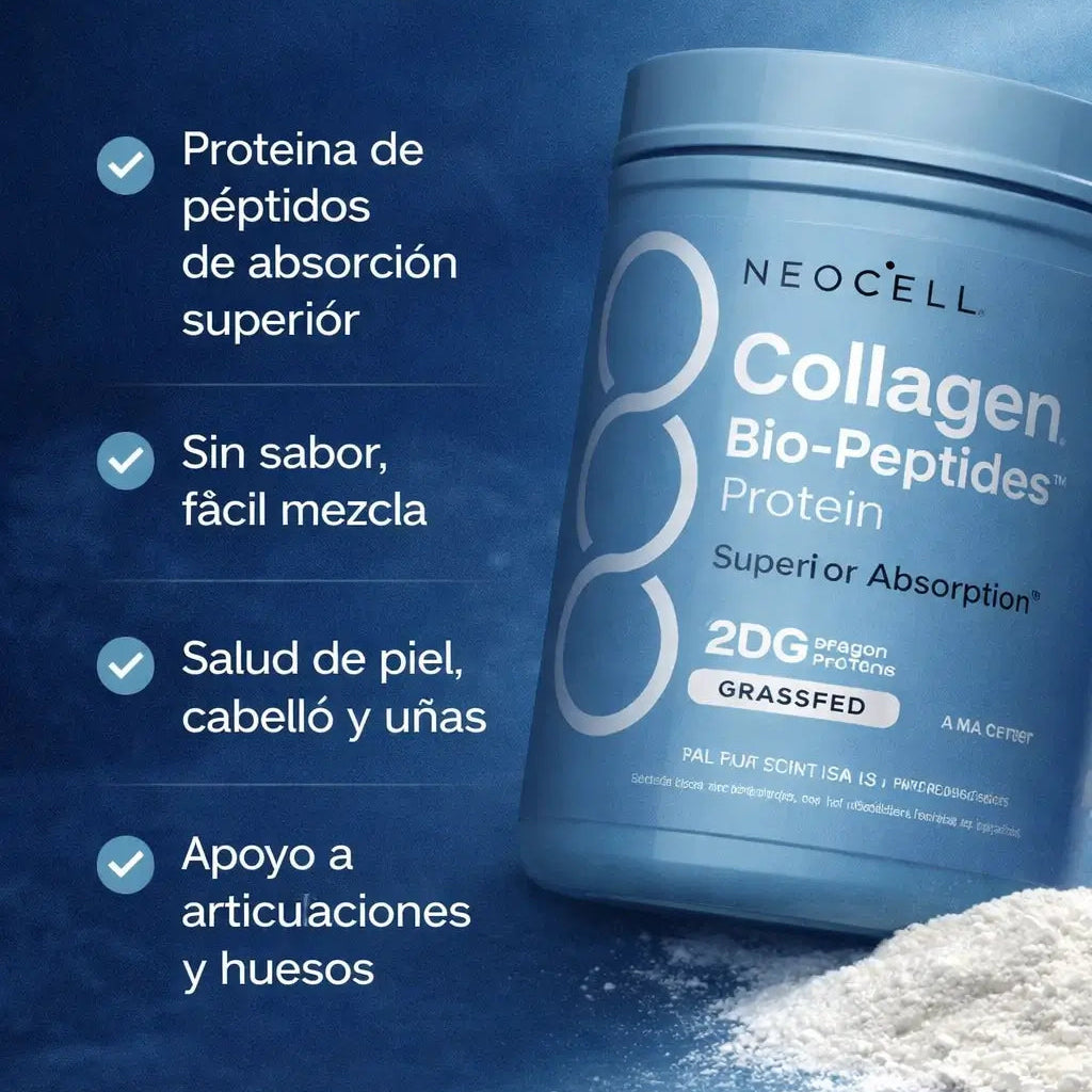 Colágeno NeoCell Premium 283g (10 Oz)| Fórmula avanzada con Biopéptidos- Suplemento de proteína para el cabello, la piel y las uñas - Absorción superior