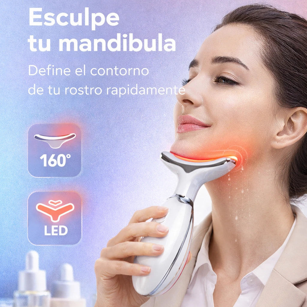 ✨ Masajeador Facial 3 en 1 para Cuello y Cara ✨Cuidado diario de la piel🌿