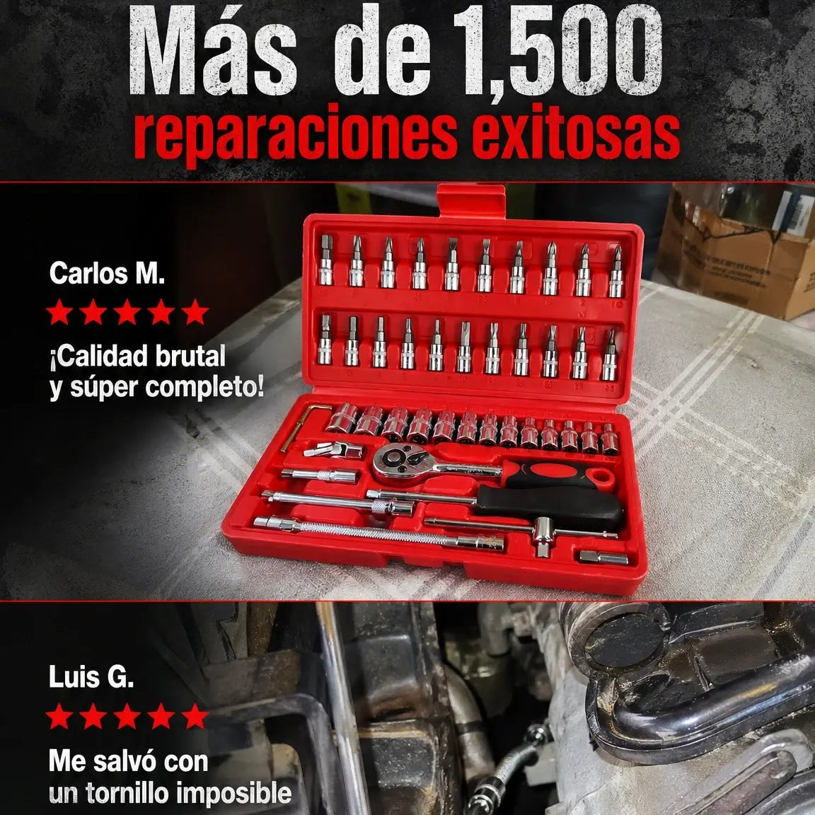 Juego de herramientas de 46 piezas