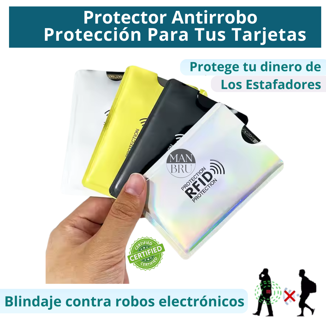 Fundas Antirrobo RFID Seguridad para tus Tarjetas Débito y Crédito Kit x 6 Unidades