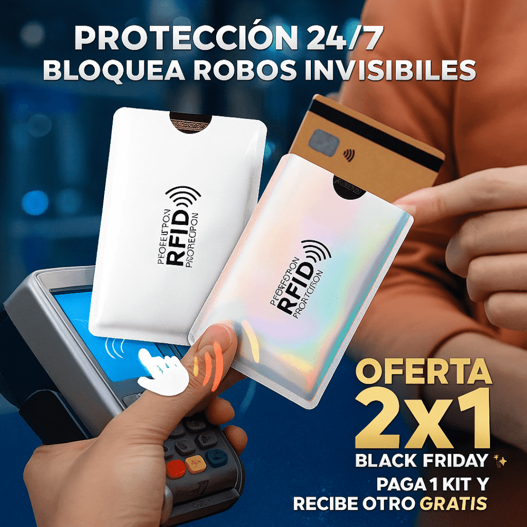 Kit x 6 Fundas Antirrobo RFID para Tarjetas Débito y Crédito + 6 GRATIS (Oferta 2x1)