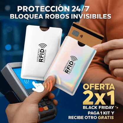 Kit x 6 Fundas Antirrobo RFID para Tarjetas Débito y Crédito + 6 GRATIS (Oferta 2x1)