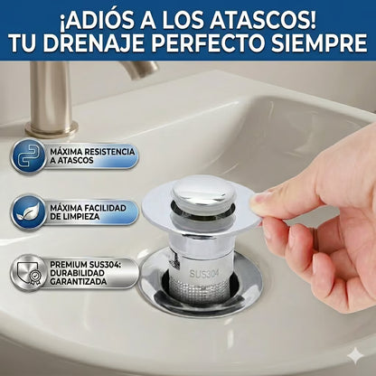 Kit de drenaje de acero inoxidable con Malla - Cubre de 3 a 4 cm de diámetro
