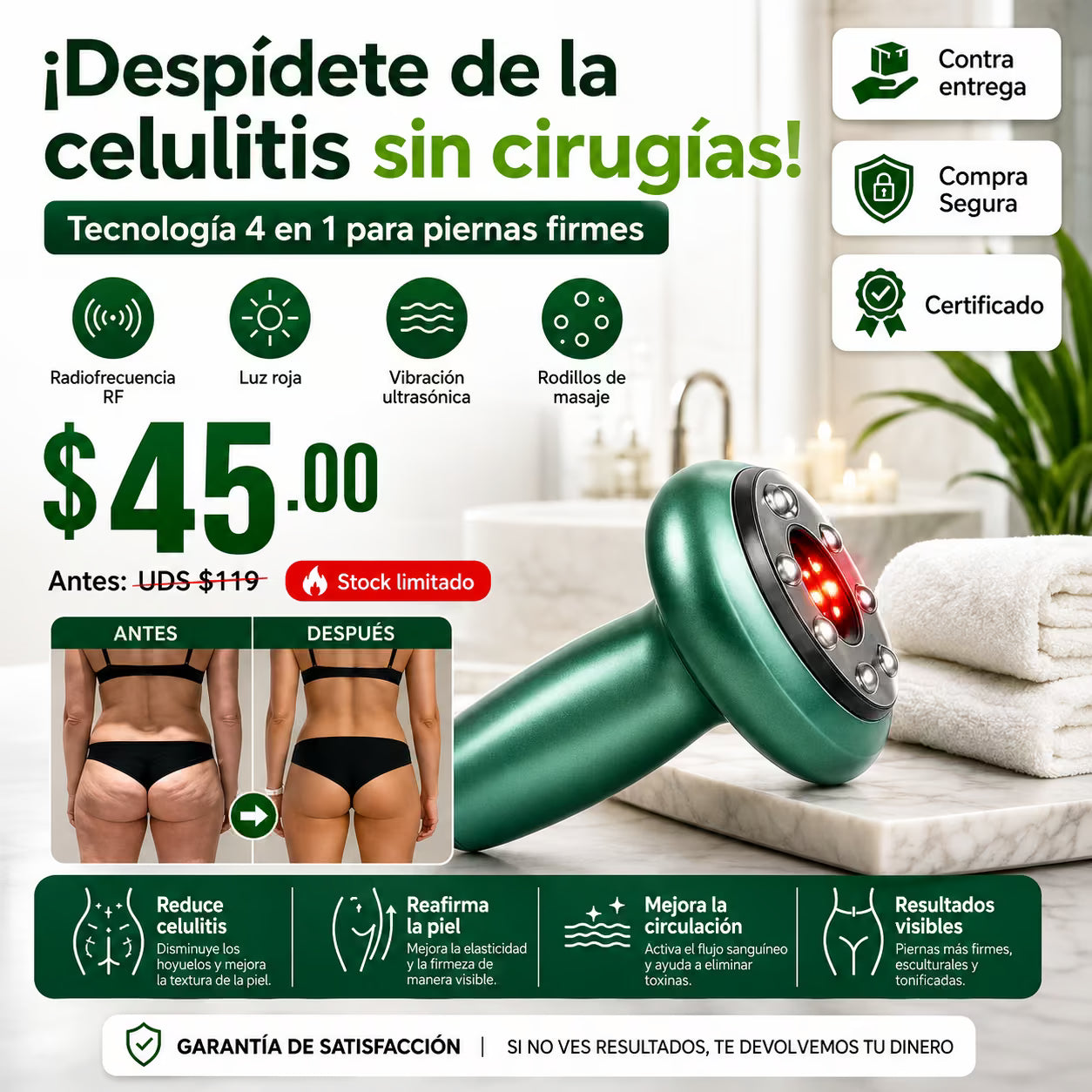 Redulitis Lift Pro - Dispositivo Anticelulítico y Reafirmante
