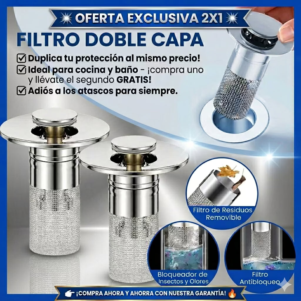 Kit de drenaje de acero inoxidable con Malla - Cubre de 3 a 4 cm de diámetro