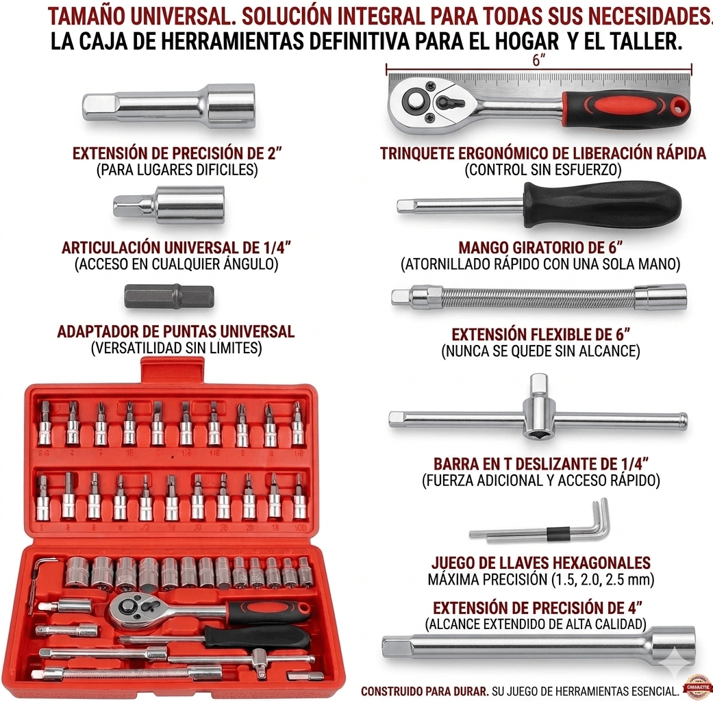 Juego de herramientas de 46 piezas