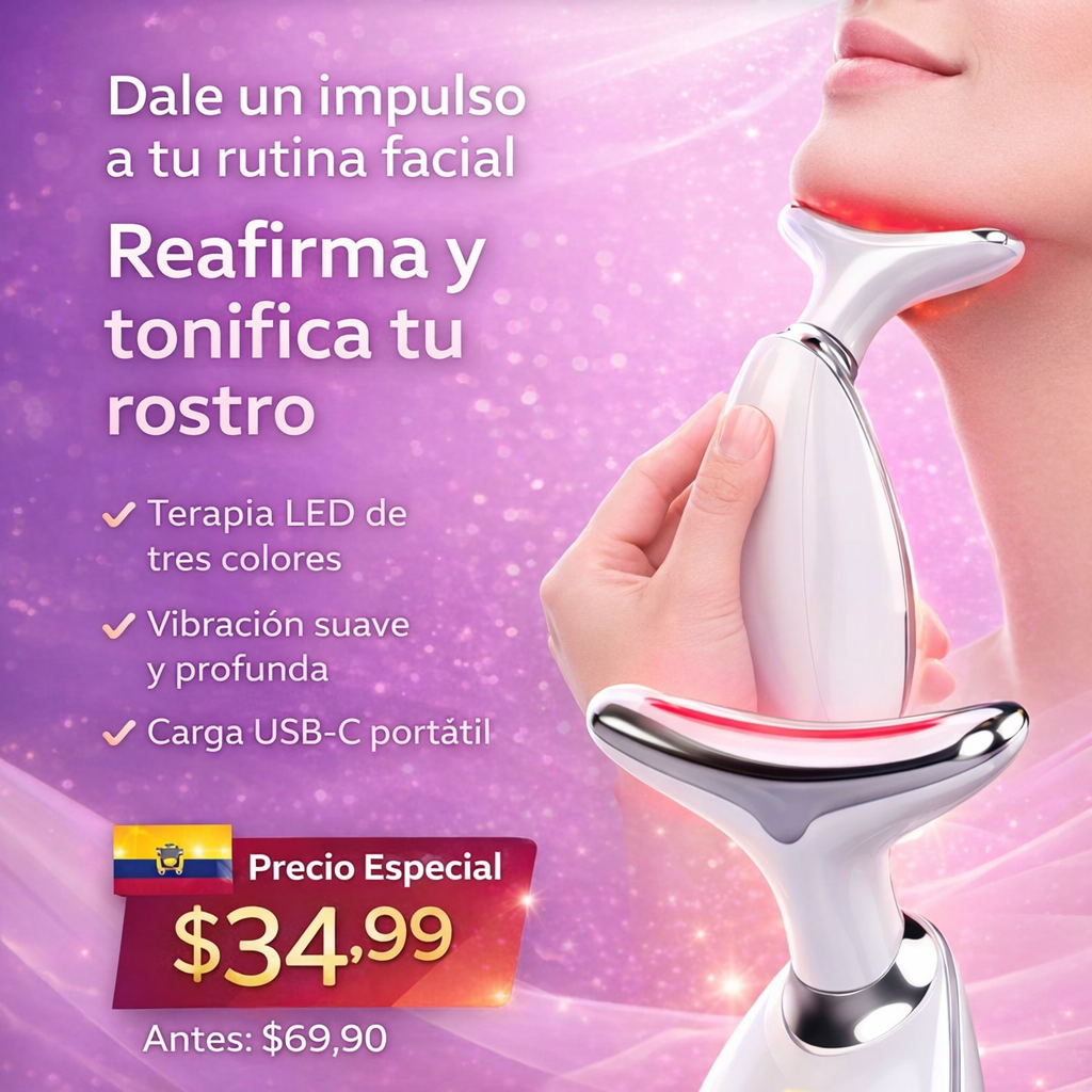 ✨ Masajeador Facial 3 en 1 para Cuello y Cara ✨Cuidado diario de la piel🌿