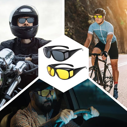 VisionDrive Unisex | Visión Segura Día y Noche al Conducir | Pack 2x1 (Gafas Diurnas + Nocturnas)